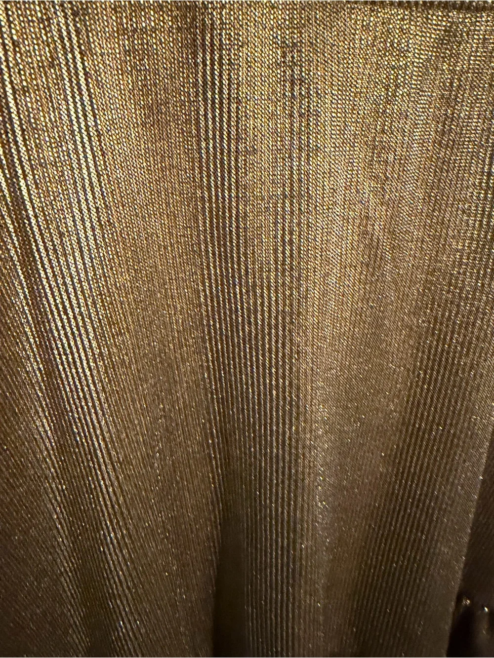 Michael Kors Metallic Gold V neck Dress with Ruffle Hem